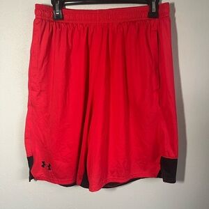 Men’s Red Under Armour Athletic/Active Wear Shorts Size L